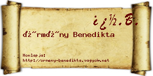 Örmény Benedikta névjegykártya